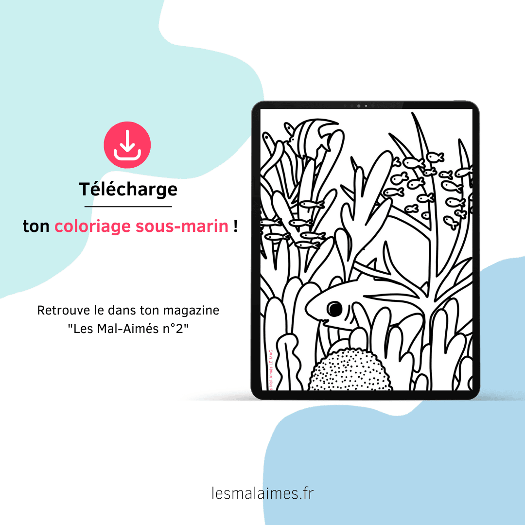 télécharge ton magazine Les Mal-Aimés pour ton coloriage sous-marin avec Bull le Requin